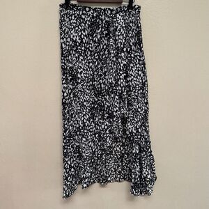 The Kooples Women's Asymmetrical Animal Print High Low Midi Skirt Sz 3